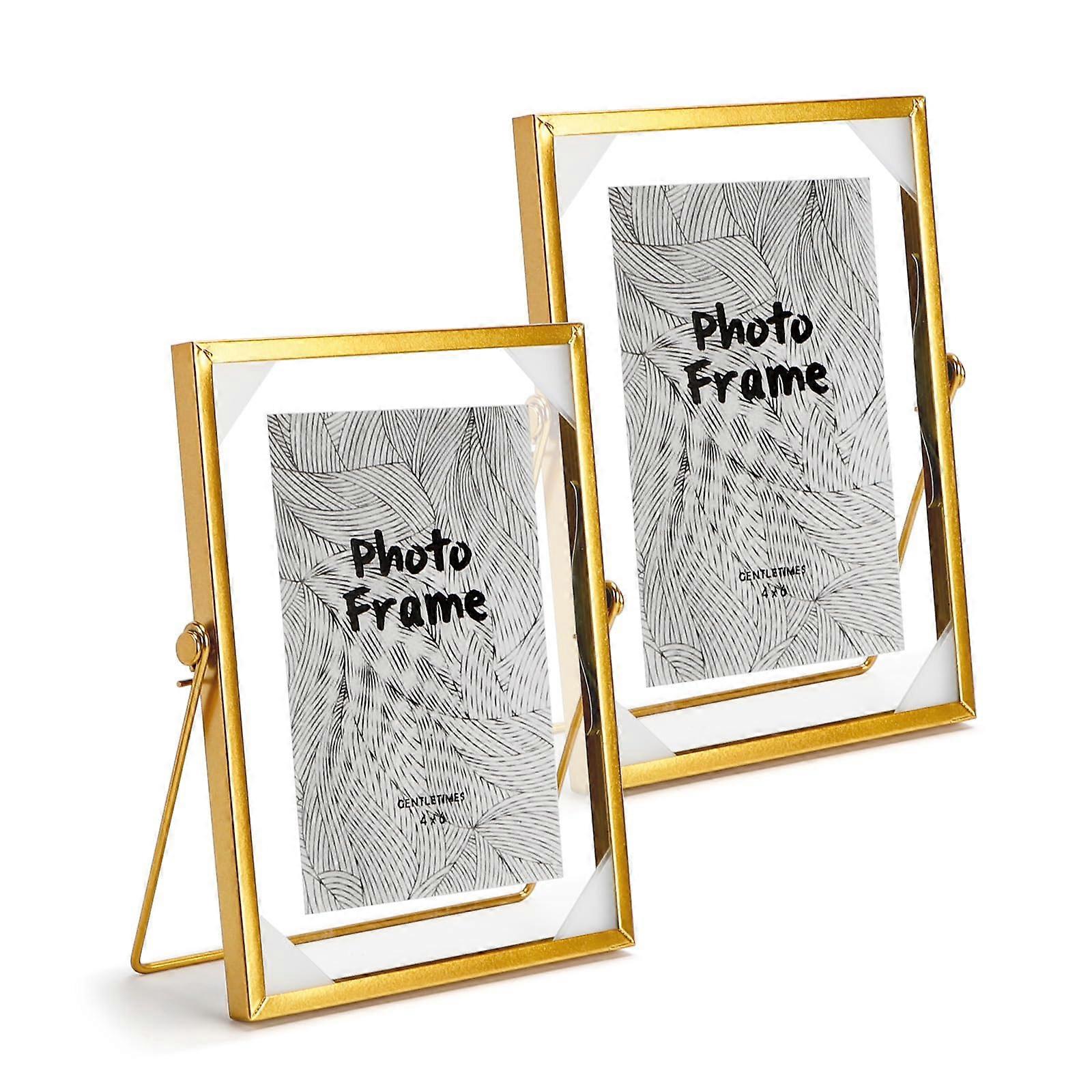 Retro Gold Glass Picture Frame, 15 x 20 cm, Angle of Clip 40° 2x