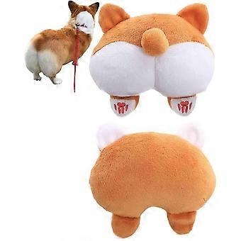 Pet Dog Toys Corgi Cute Butt Shaped Plush Toy Squeaky Dog Toy, Stuffed Plush Puppy Dog Chew Toy for Small Medium Dogs