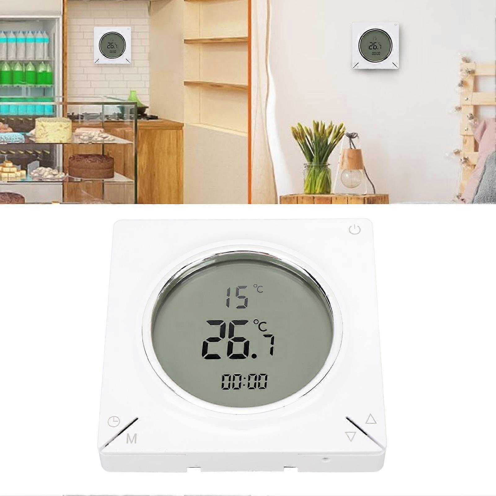 Smart Digital Thermostat with LCD Screen 16A Electric Heating Thermostat with Memory Function Room Temperature Controller 