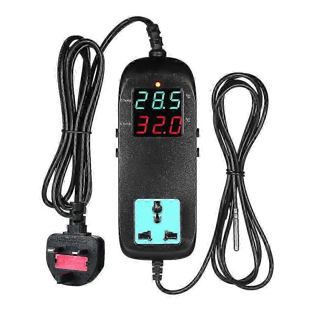 Digital Thermostat 90V-250V AC LED Temp Controller with Socket for Breeding