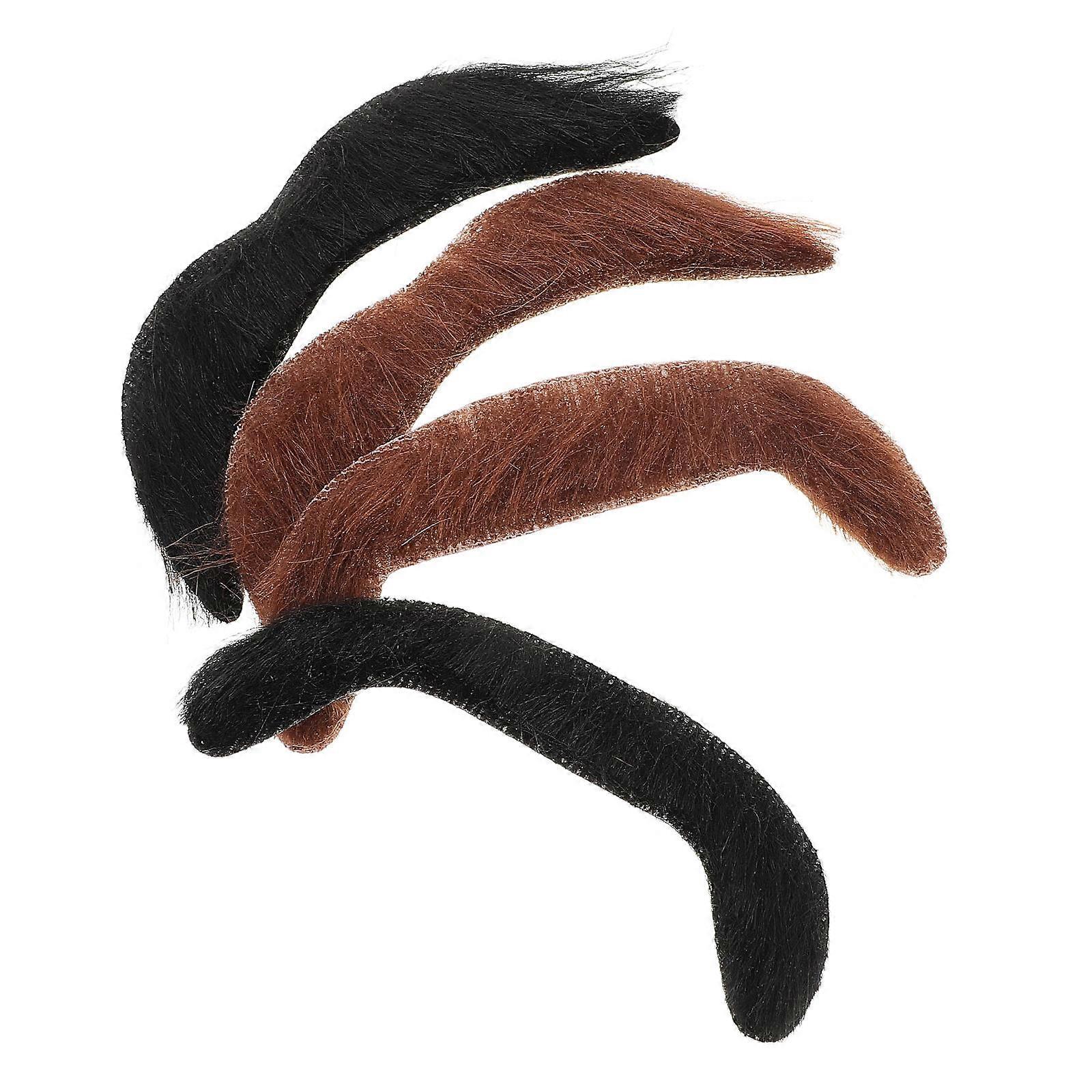 4PCS Realistic Fake Beard Set for Halloween Cosplay – Lifelike Artificial Mustaches for Parties, Stage Shows & Gatherings