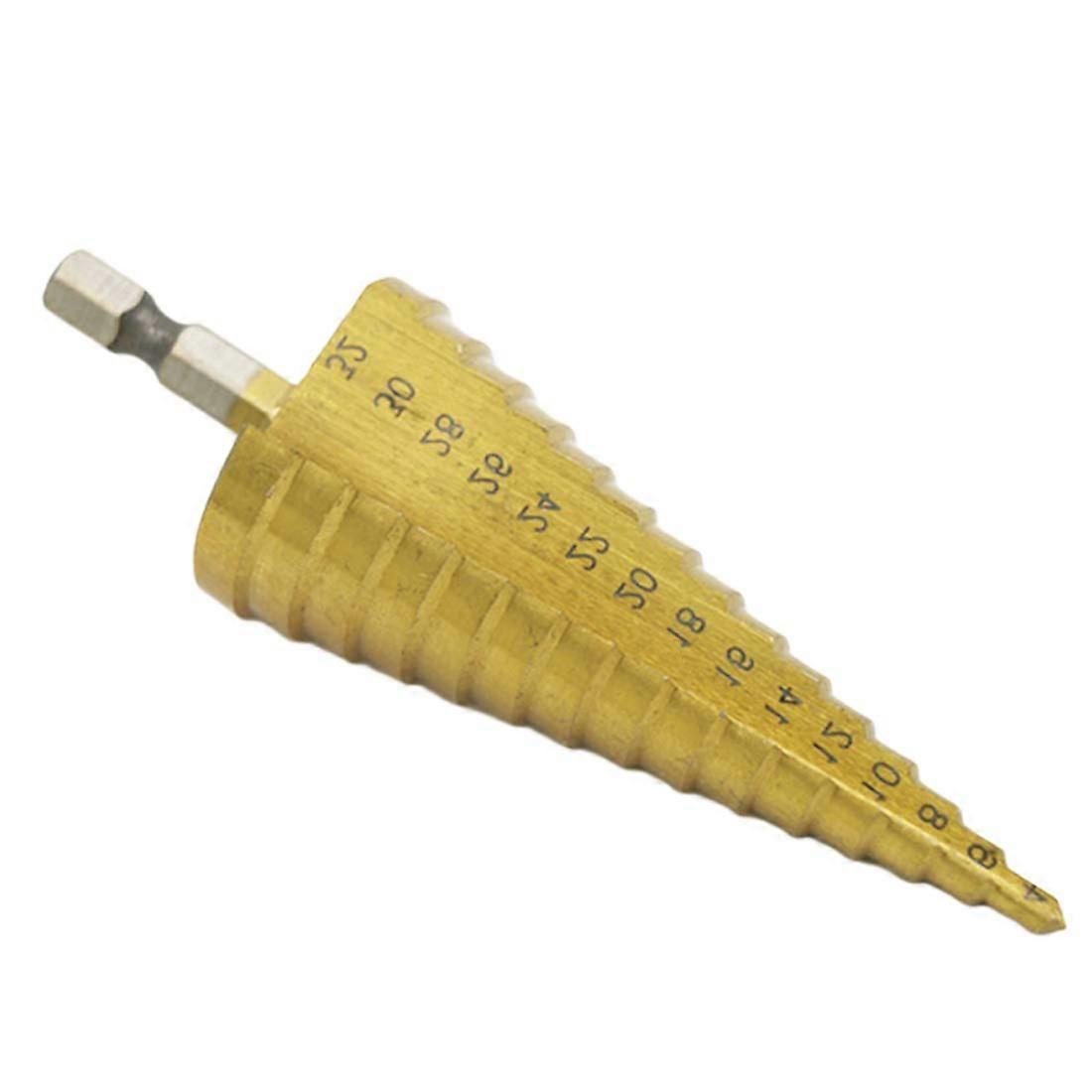 1PC Hex Shank Step Drill Bit 313/312/420/432mm HSS Titanium Steel Woodworking Metal Drilling Set Step Cone Cutting Tools(4 32mm)