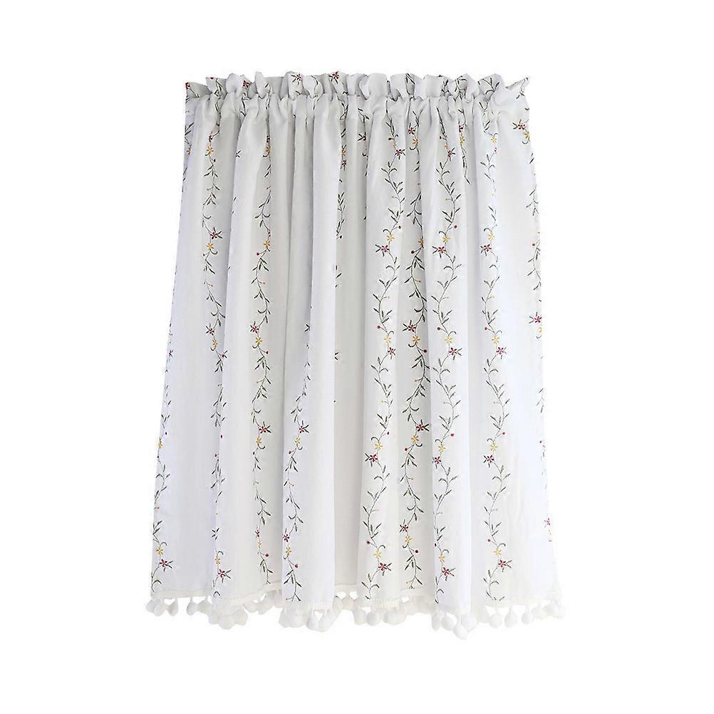 Sunlight Block Simple and Use Half Curtain for Window 140X60CM White Cotton 1Pack