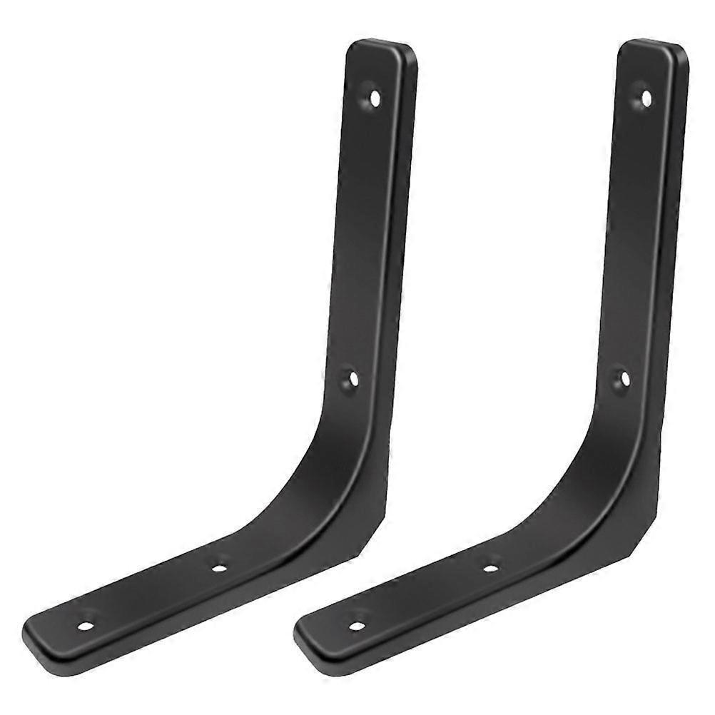 Book Shelf Brackets Heavy Duty Floating Shelf Support 90 Degree Triangle Black 20x15cm Wall Mountable 2 Sets