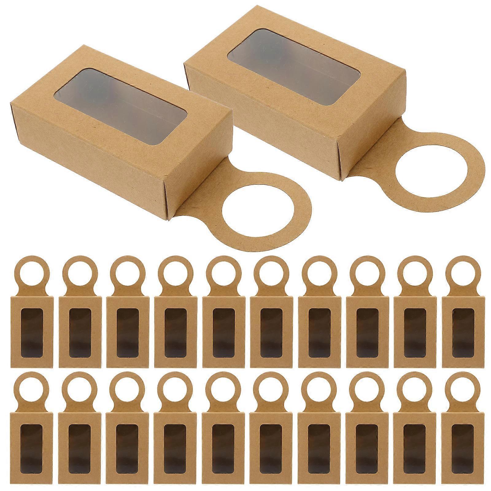 Bottle Collection Box Display Rectangular Brown Cardboard Party Favor Boxes With Window 25Pack