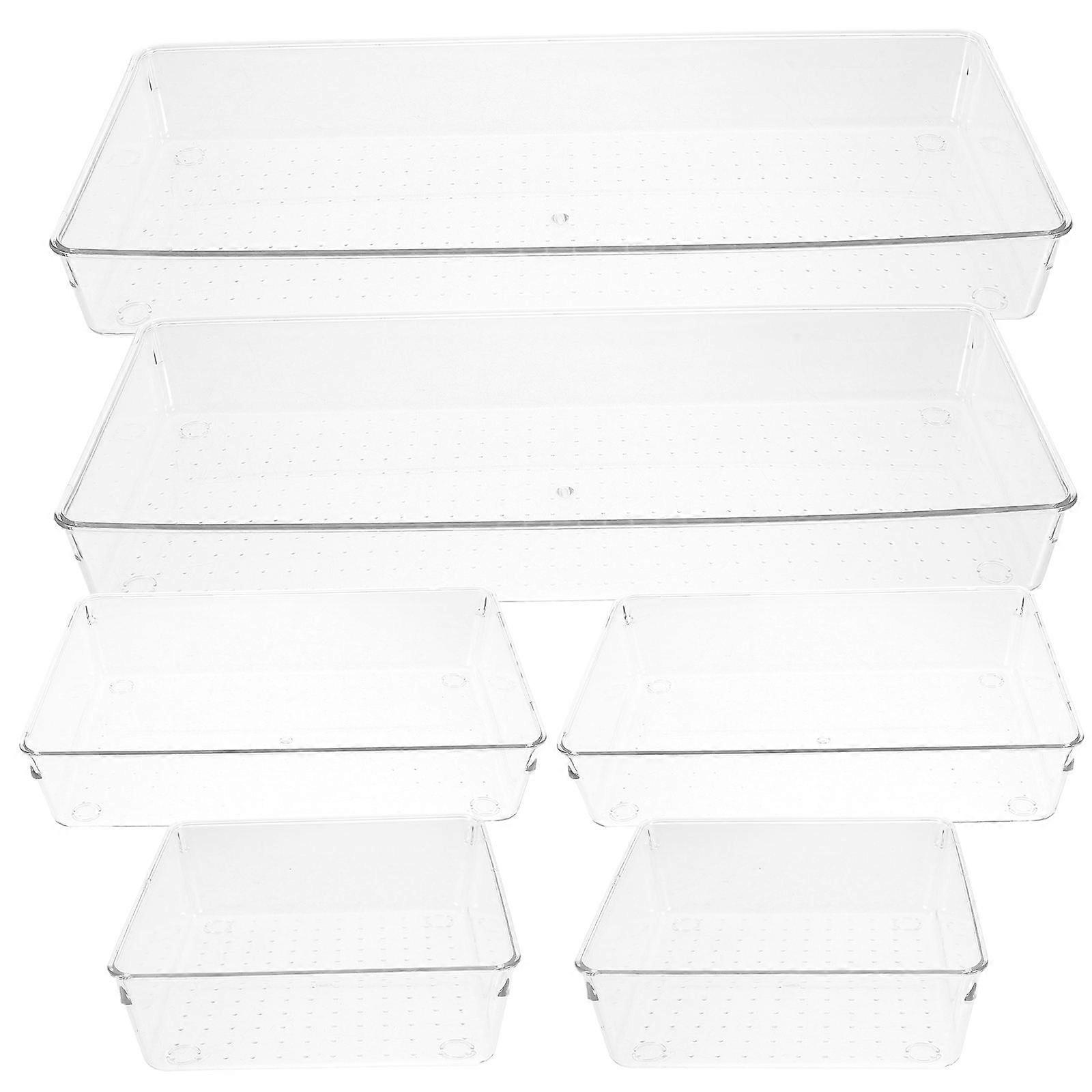 Drawer Organizer Kitchen Storage Tray Small Items Organizing Sleek Design 6Pcs