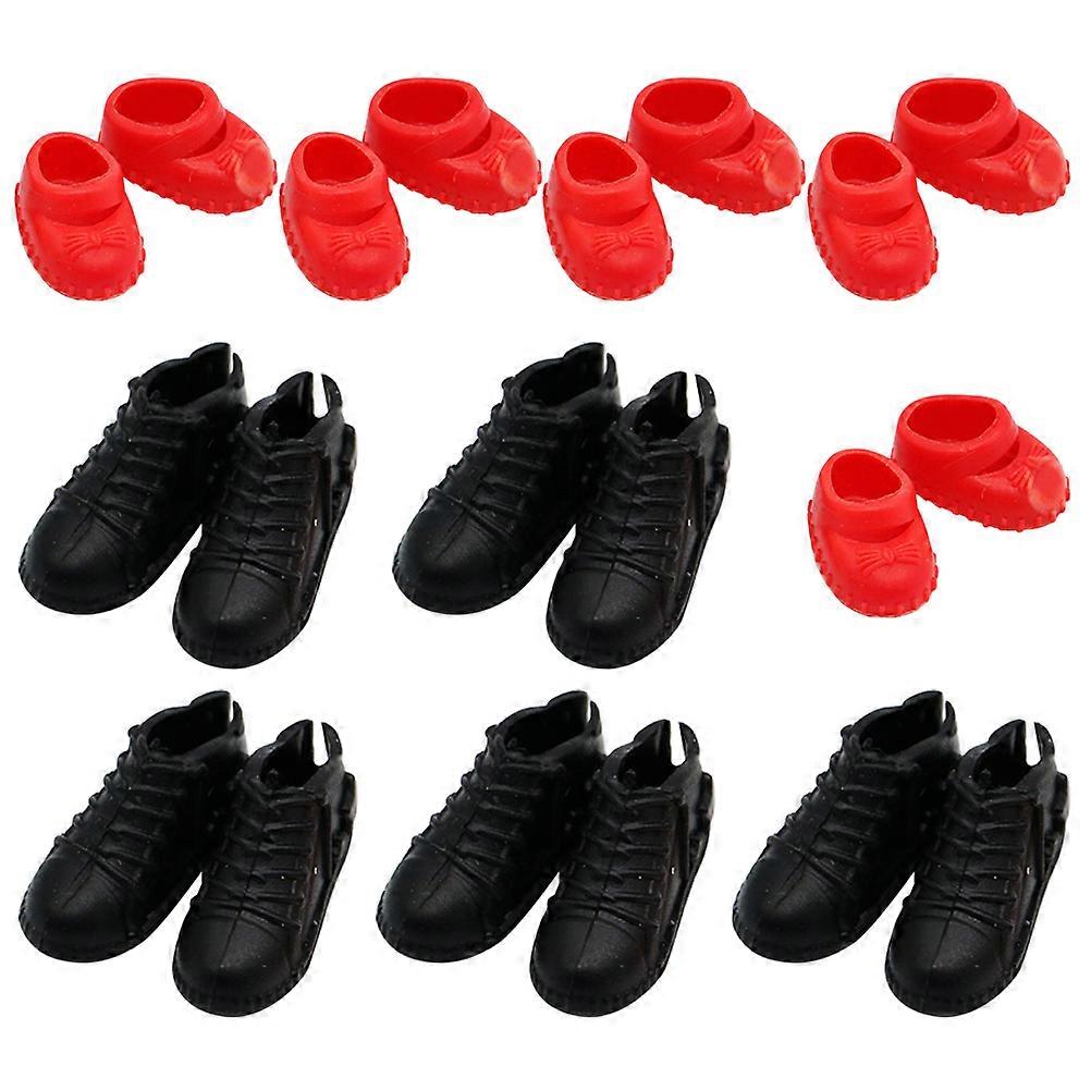 Dolls Accessories Miniature Figurine Shoe ABS Material for Mini House Decor 10Pairs