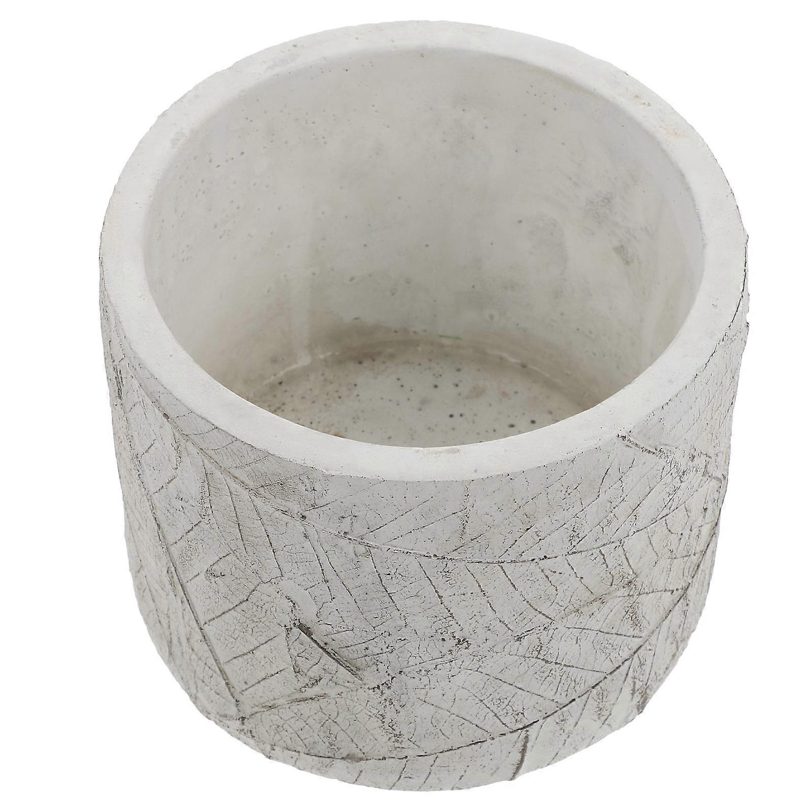 Creative Flower Pot Cement Planter Indoor Plant Container White 10X10X7.5CM Minimalist Style 1Pack