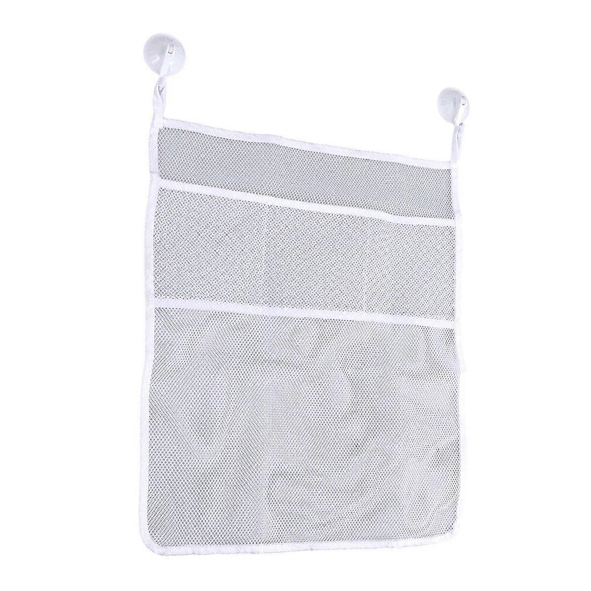شبكة التخزين المنظم حوض الاستحمام لعبة منظم مجموعة نايلون مادة أبيض 45x52 سم حمام تخزين المنتج 1 قطعة