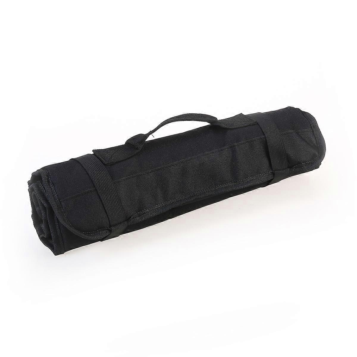 Tool Bags Multi-Purpose 22-Pocket Reel Rolling Tool Bag Workshop Use Black 58.00X34.00X0.50CM Portable 1Pack