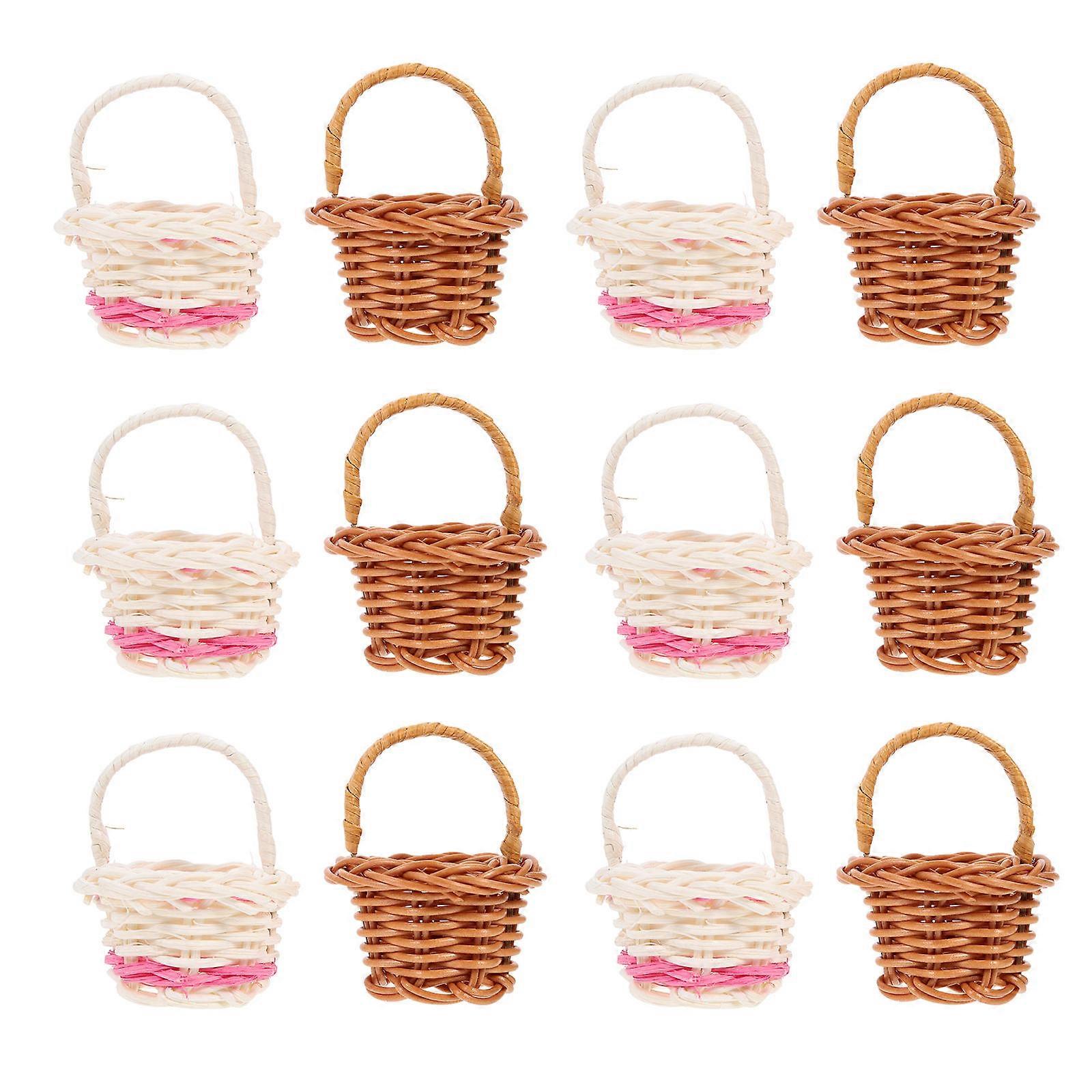 Decor Containers Mini Baskets Bulk Plastic Material 4.60X4.50X6.00cm Photo Props 12Pcs