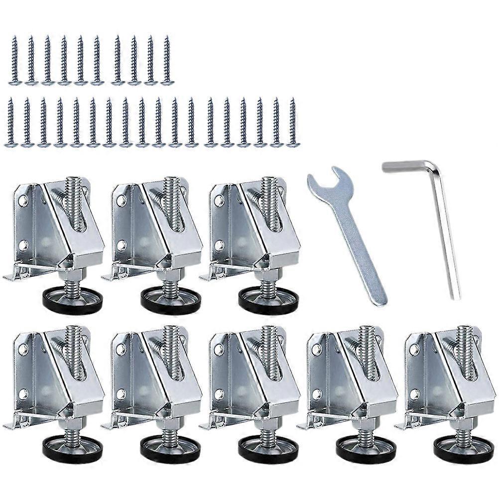 Adjustable Height Table Leg Levelers Heavy Duty Lifting Silver 6x5.5cm 8Pcs
