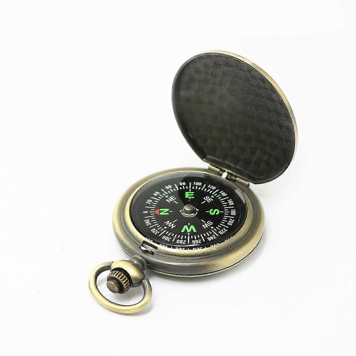Handheld Compass Pocket Watch Style Zinc Alloy Direction Finding Tool for Various Occasions 6.5x4.6x1.55cm 1Pack