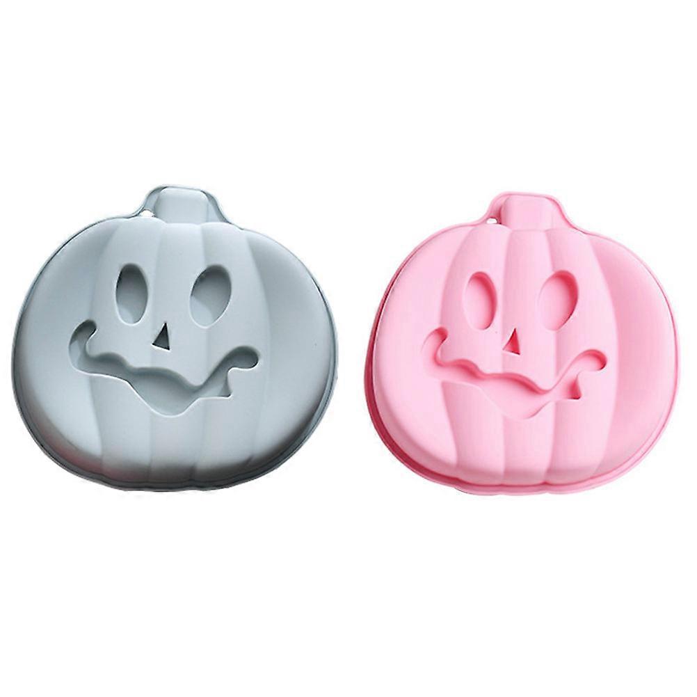 Halloween Bakeware Pumpkin Shaped Cake Mold Assorted Color For Baking Tools 8.3X8.3X1.6in 2Pack