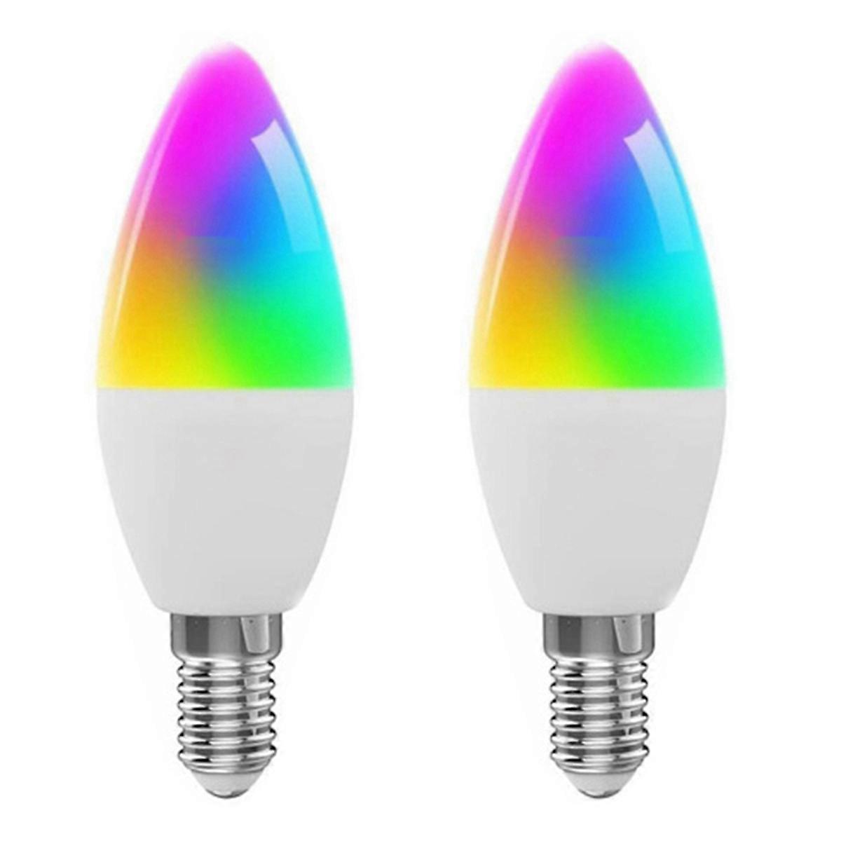 Tuya E14 Smart Bulb Dimmable Five-Way Spiral Candle Bulb WiFi RGB Bulb Remote Control and Voice Cont