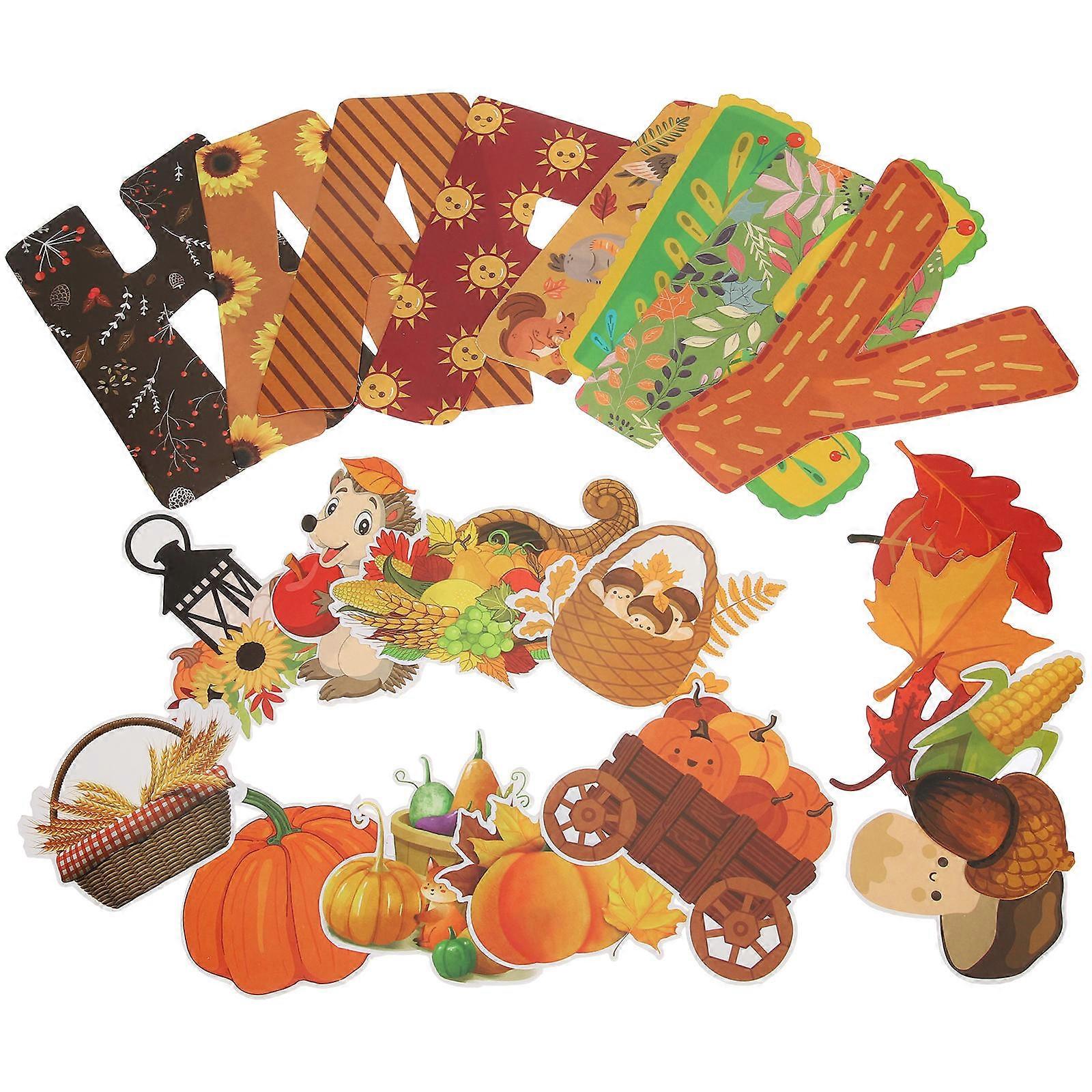 Fall Classroom Decorations – Durable Thanksgiving Bulletin Board Cutouts for Blackboards and Windows, Assorted Styles for Autumn School and Party