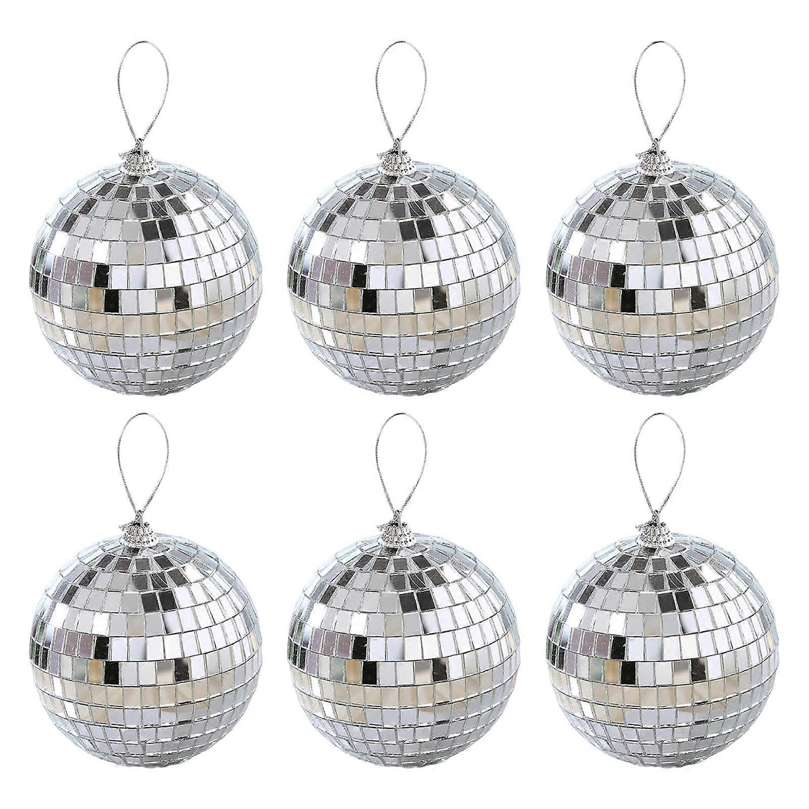 Disco Ball for Parties, Ornaments Reflective Pendant Multipurpose Hanging Decoration 4 Cm (6 Pieces)