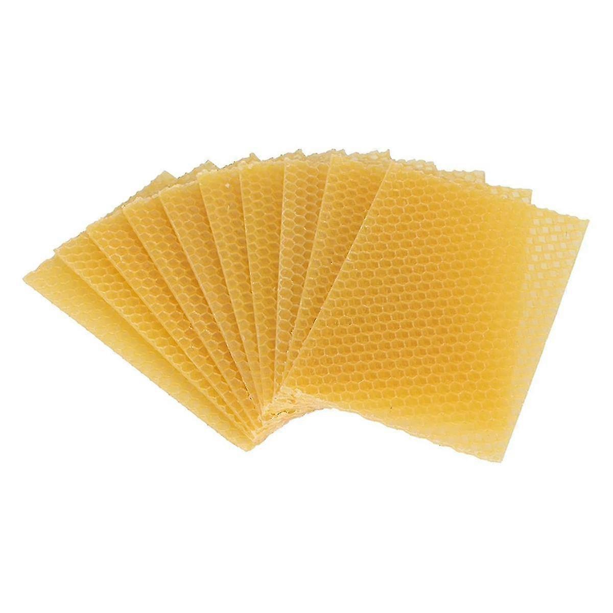 Beeswax Foundation Sheets 10Pcs Natural Honeycomb Wax Sheets for Beekeeping Frames
