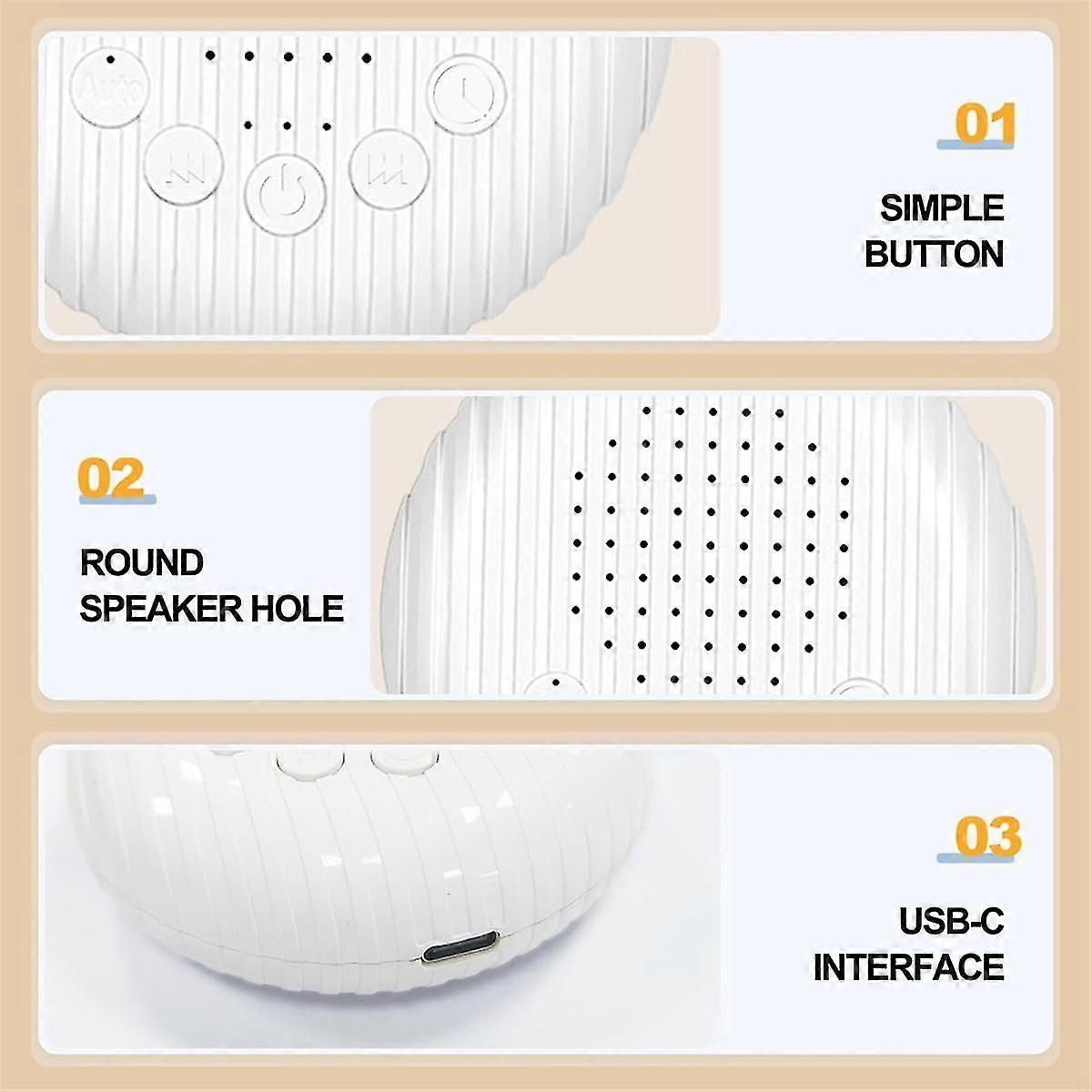 White Noise Sound Machine, Portable Sound Machine Baby, Noise Canceling Travel Sound Machine for Nu