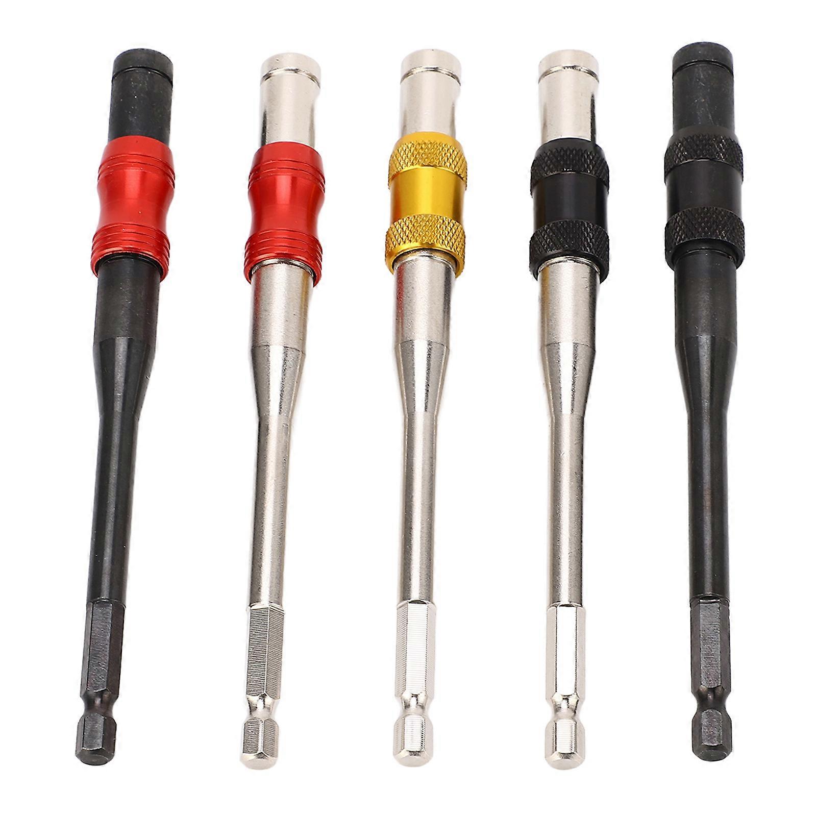 Pivoting Bit Tip Holder Magnetic 1/4 Inch Hex Shank Drill Bit Extender Quick Release Self Locking Rod 145mm 