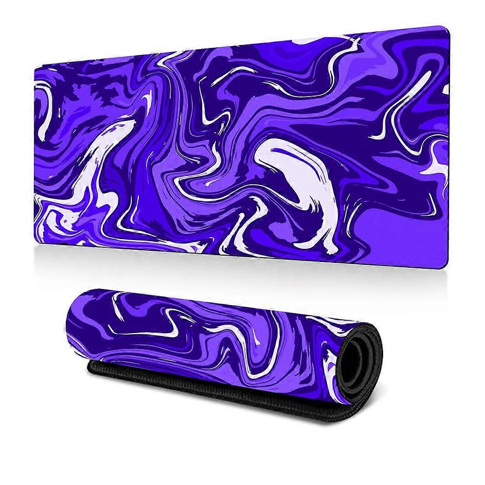 Gaming Mouse Pad, Large Purple 3D Abstract Mouse Mat, Non-Slip Rubber Base, Stitched Edges, 600 x 300 mm for Office and Home
