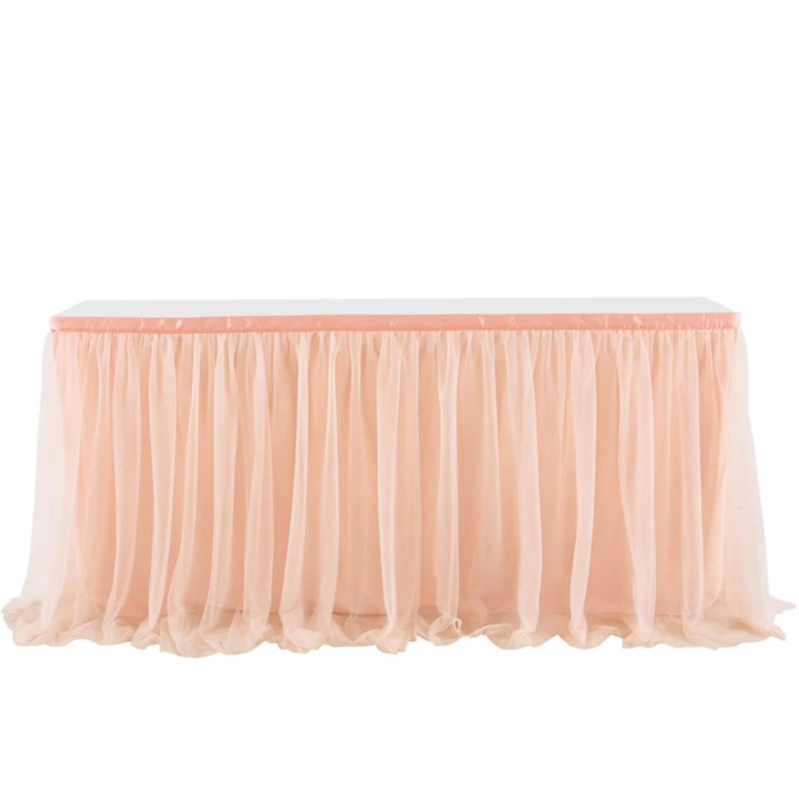 Fête de mariage Tutu Tulle Table jupe Décoration intérieure (or rose, 4FT)
