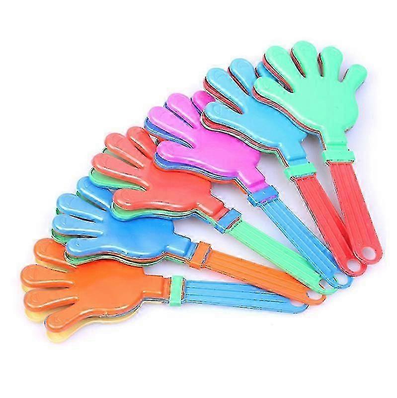 Assorted Plastic Hand Clappers Noisemakers - Pack Of 12 For Parties And Concerts