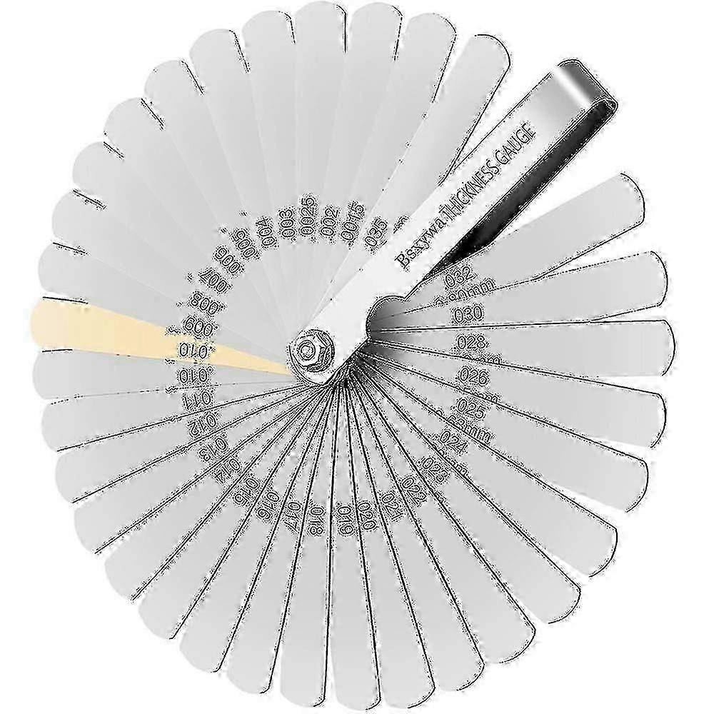 32-Piece Stainless Steel Feeler Gauge Set with Valve Seal for Engine/Spark Plug/Valve Gap Measurement, Metric & Imperial Markings