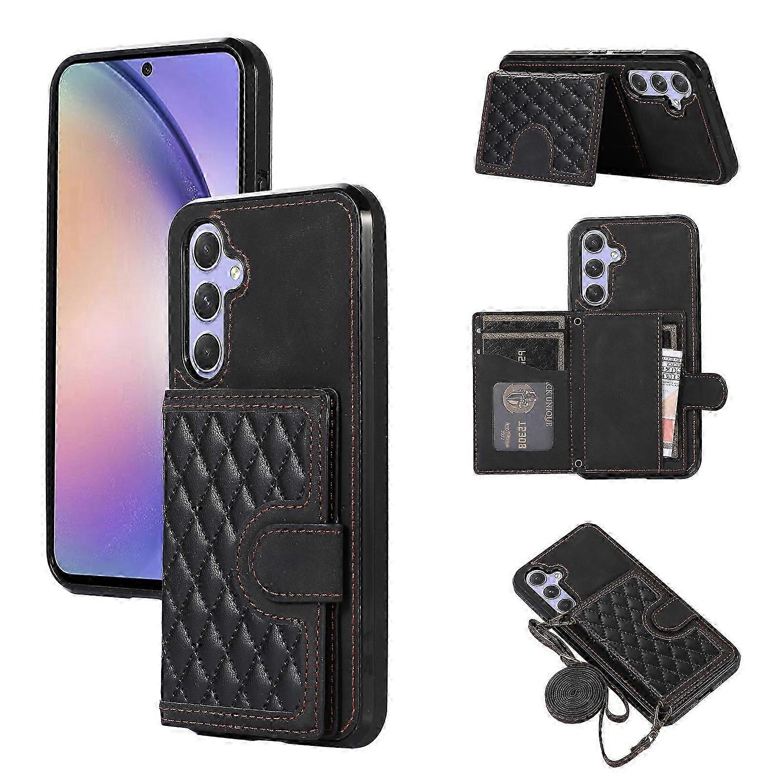 لحافظة بطاقة سامسونج جالاكسي S24 Series Crossbody Diamond للنساء ، حافظة هاتف من جلد PU مع غطاء حامل بطاقة حجب RFID لهاتف Samsung Galaxy S24