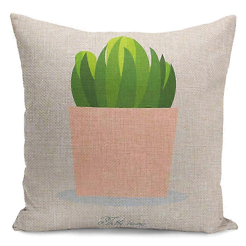 Pillow Cases Suitable for a Modern Home Decor with Simple Green Plant and Cacti Patterns, Waist Cushion Cover Design 1809jpjcjh
