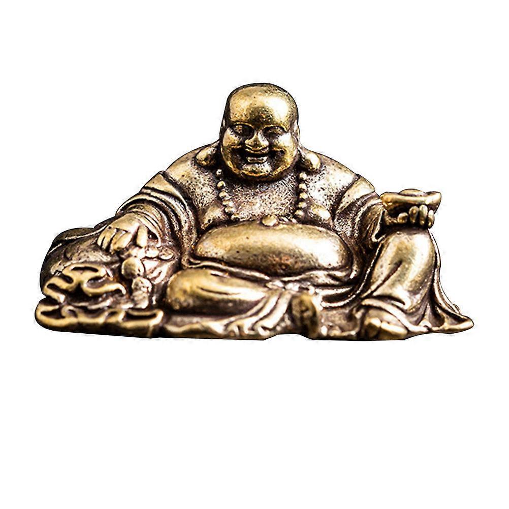 Maitreya Buddha Adornment with Craftsmanship for Home Decor in Golden Copper 1Pc