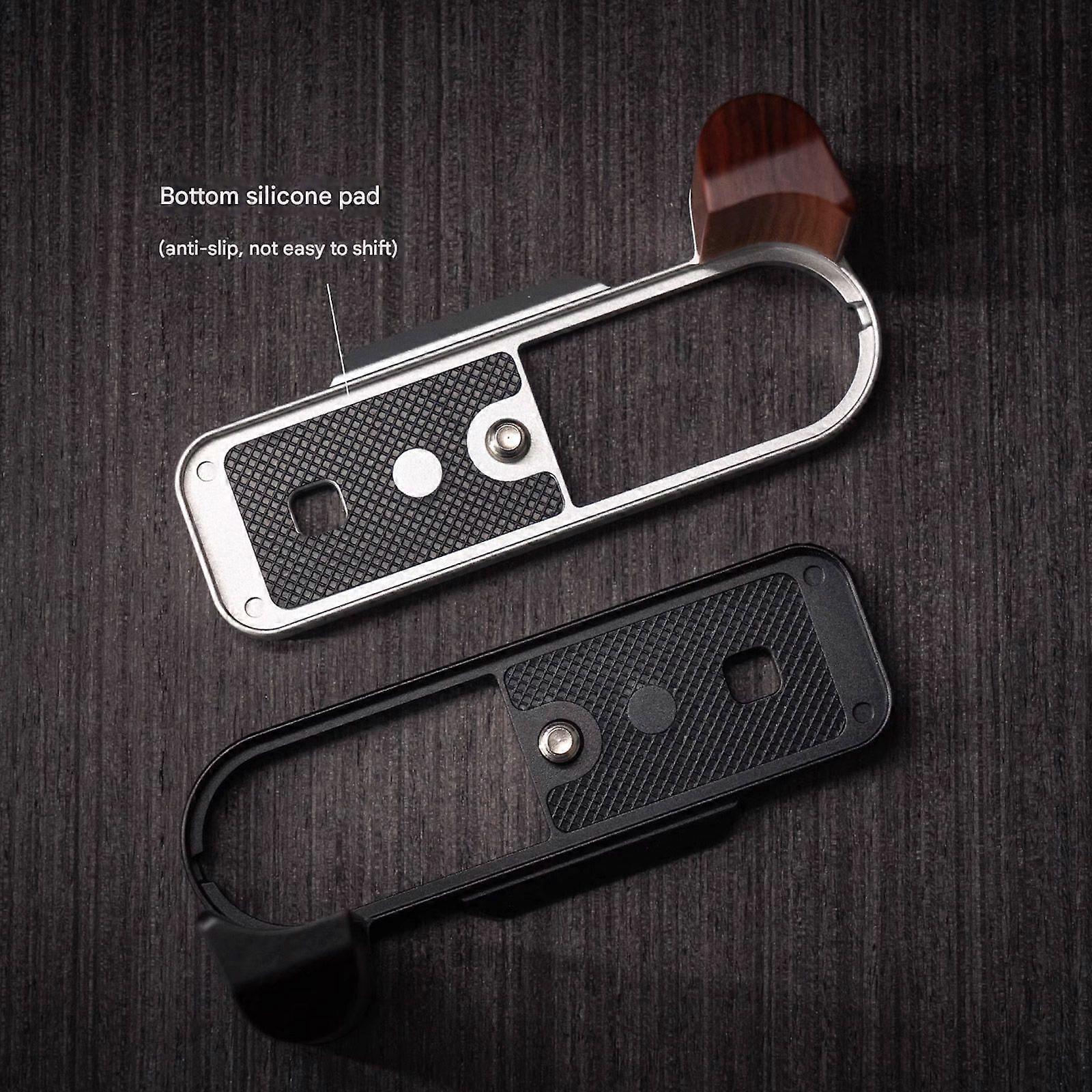 בעבודת יד ידית עץ אחיזה L בסיס סגסוגת צלחת עבור Fujifilm Xhalf מצלמה Holdeq8