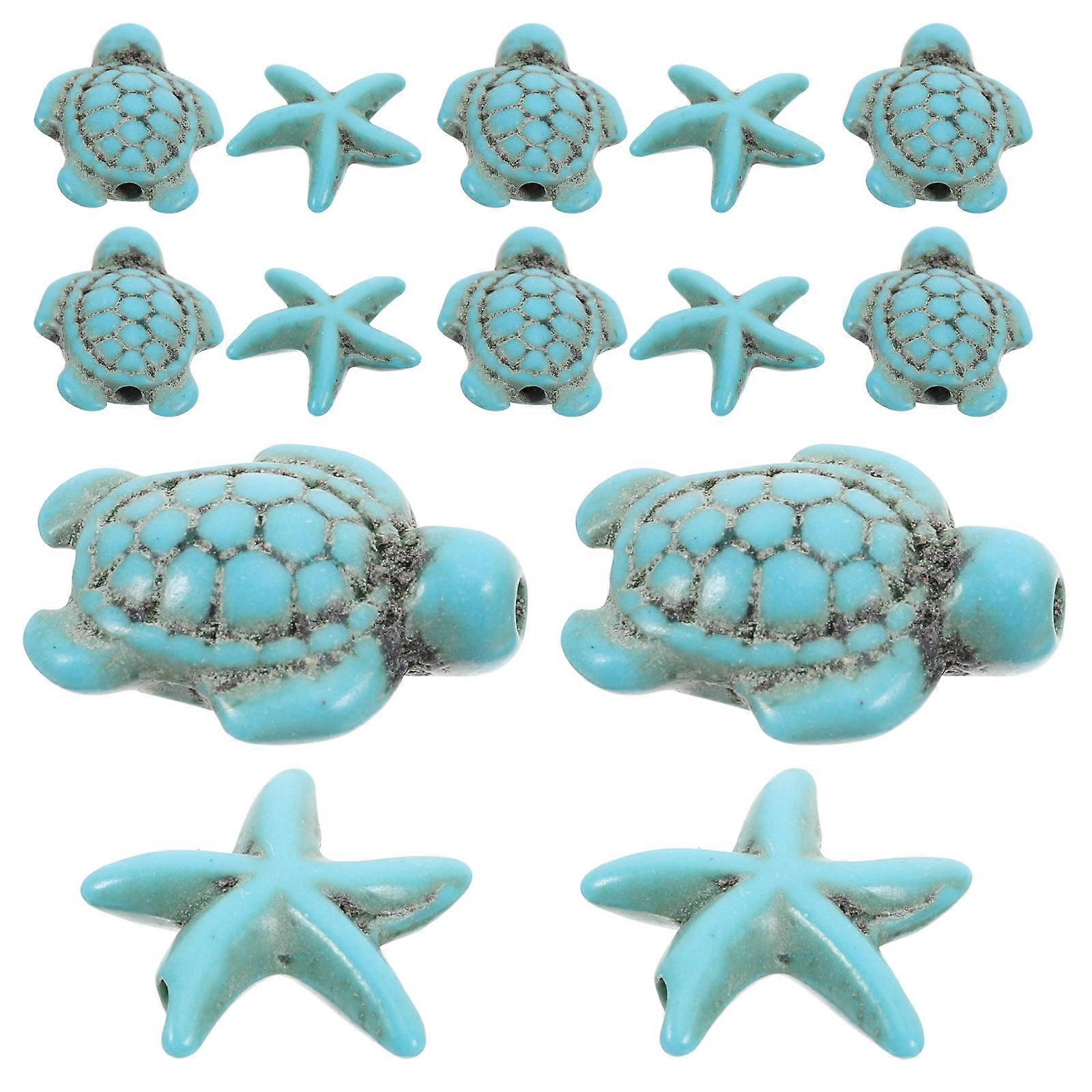 Star Stone Spacer Beads Turtle Charm for Bracelets Making 40Pcs Bead Set