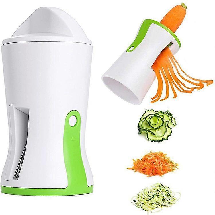 Handheld Spiralizer Vegetable Slicer, Veggie Zoodles Spiral Cutter with Container Onion Spaghetti Maker Spiral Adjustable Salad Cucumber Zucchini Nood