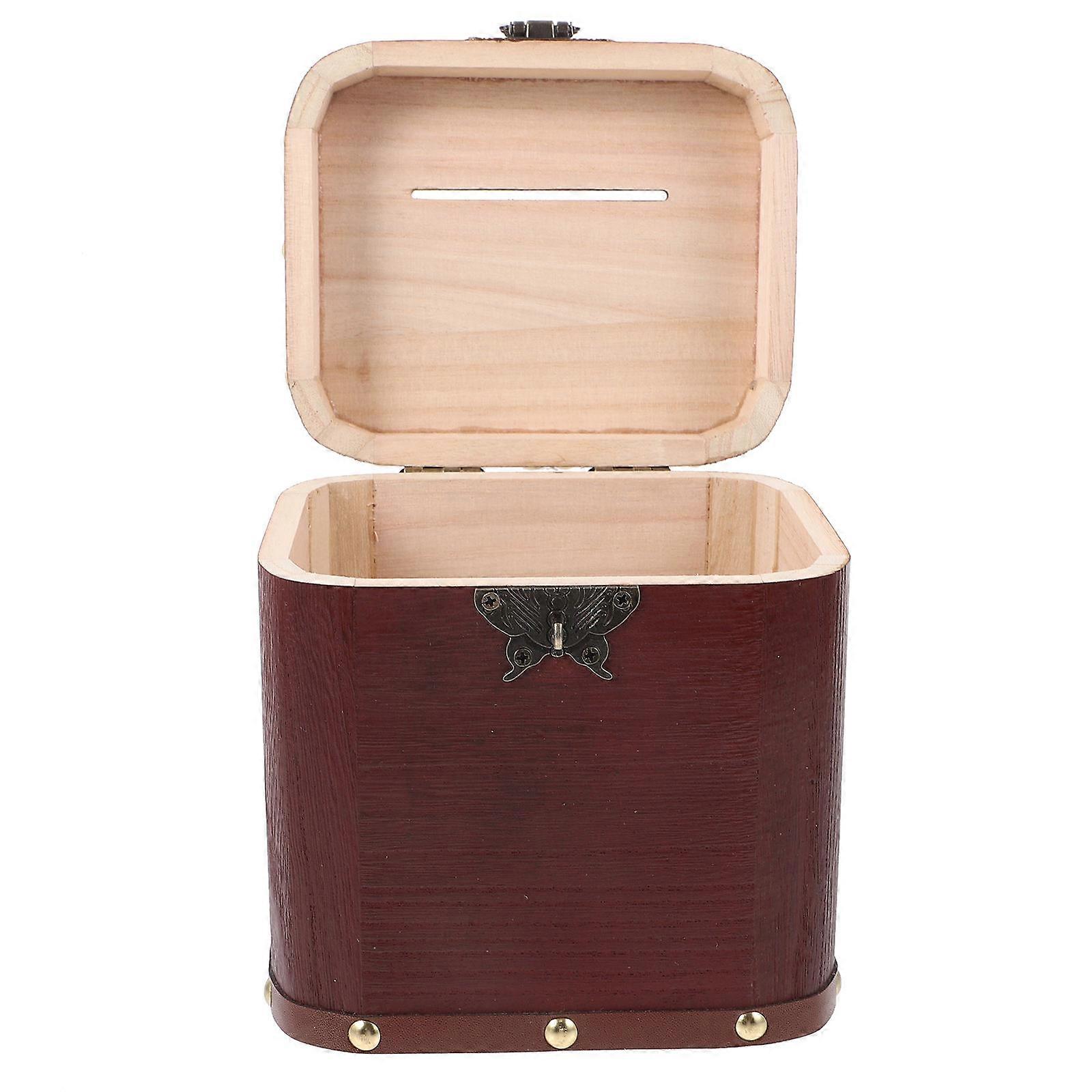 Adventure Fund Money Box Brown Wooden Storage Box For Weddings And Anniversaries 1Pcs