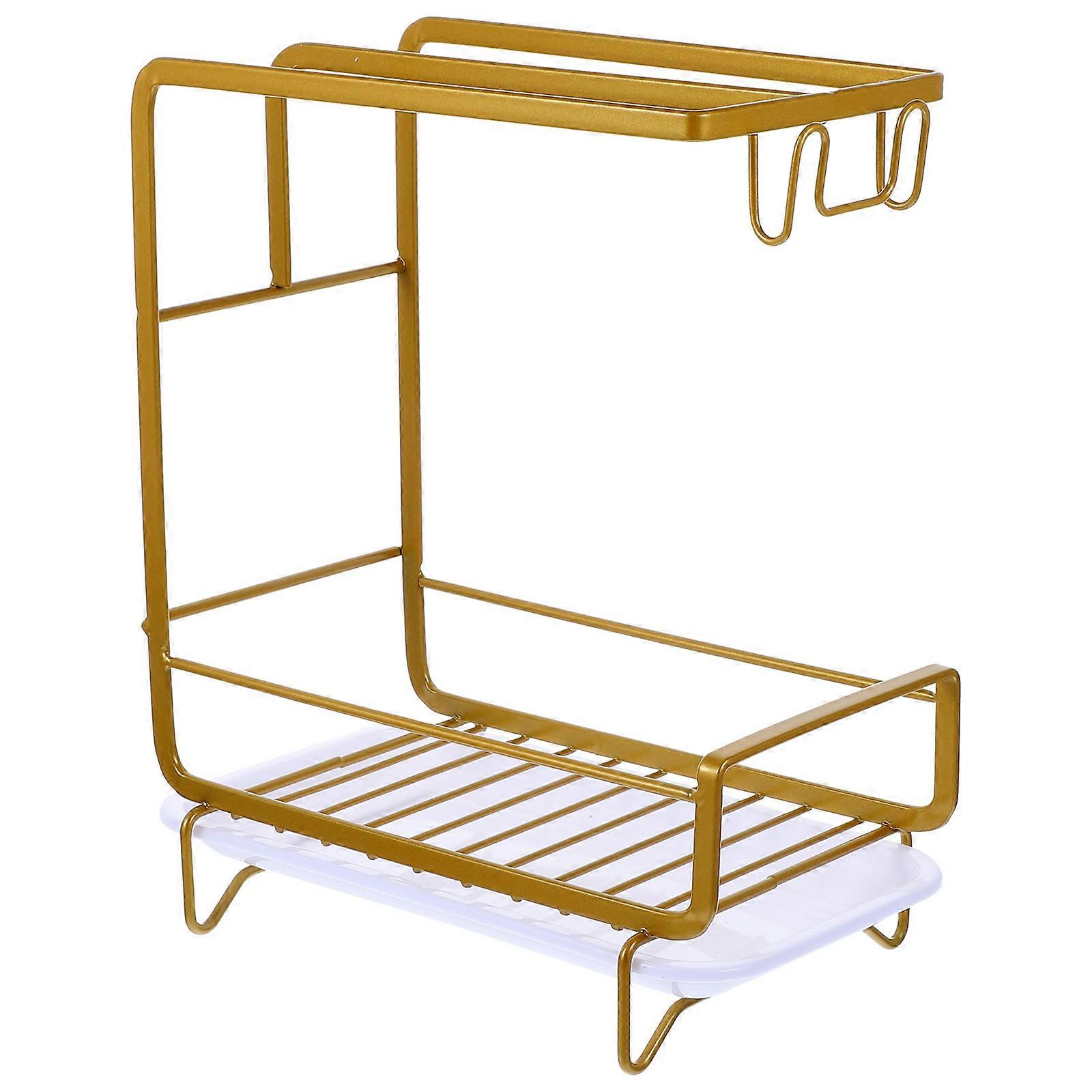 Sponge Holders For Kitchen Sink Organizer Space Saving Rectangular Design PP Material Wall Mountable Countertop Placement 22X11.5X26.8CM 1Set