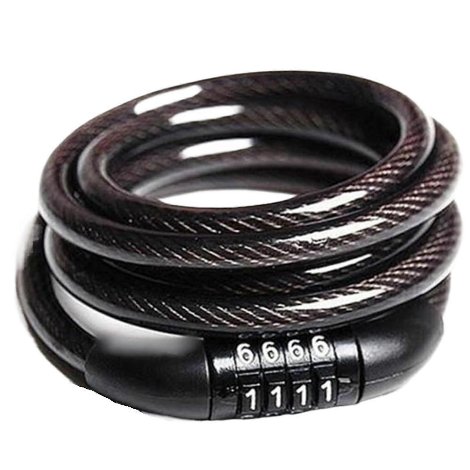 Security padlock with chain lock, combination lock, robust, strong padlock for motorcycles, racing bikes, and bicycles. For bicycles, scooters, black.