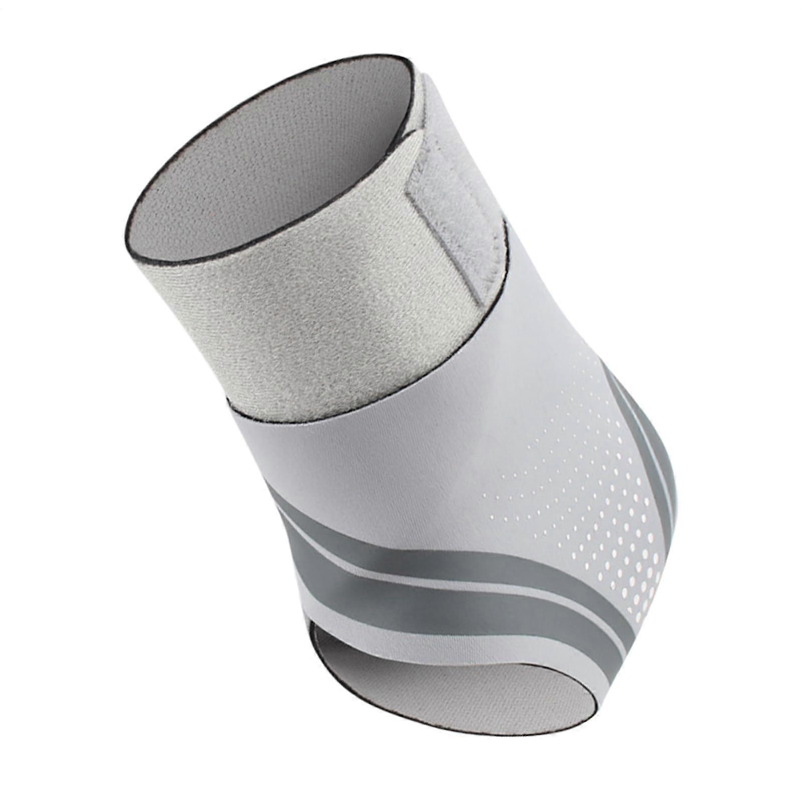 Ankle Wrap, Sports Ankle Brace Ankle Protector Wrap Adjustable Elastic Compression Sleeve for Badminton, Hiking, Outdoor Gray Left