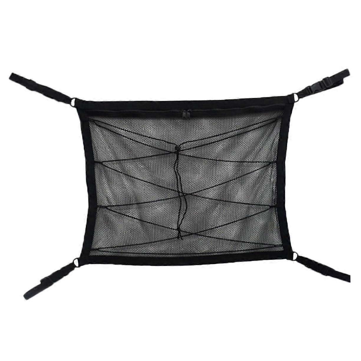 Car Ceiling Cargo DoubleLayer Mesh Organizer Bag for SUV Practical Roof Storage Bag Long 90X65X3CM