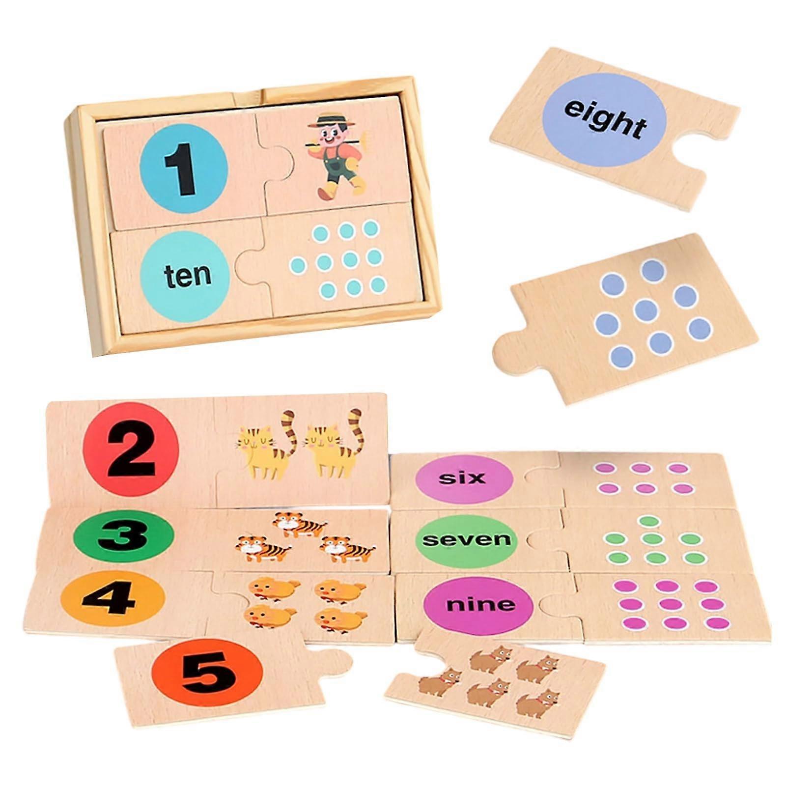 Cartoonthemed Matching Puzzle Toy for Kids, Educational Wooden Board Game for Color and Number Recognition, Early Learning Toy, Digital Pairing