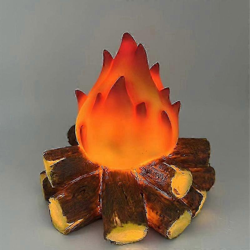 Realistic LED Fireplace Light - Charcoal Wood Glowing Flame Effect for Home Decor