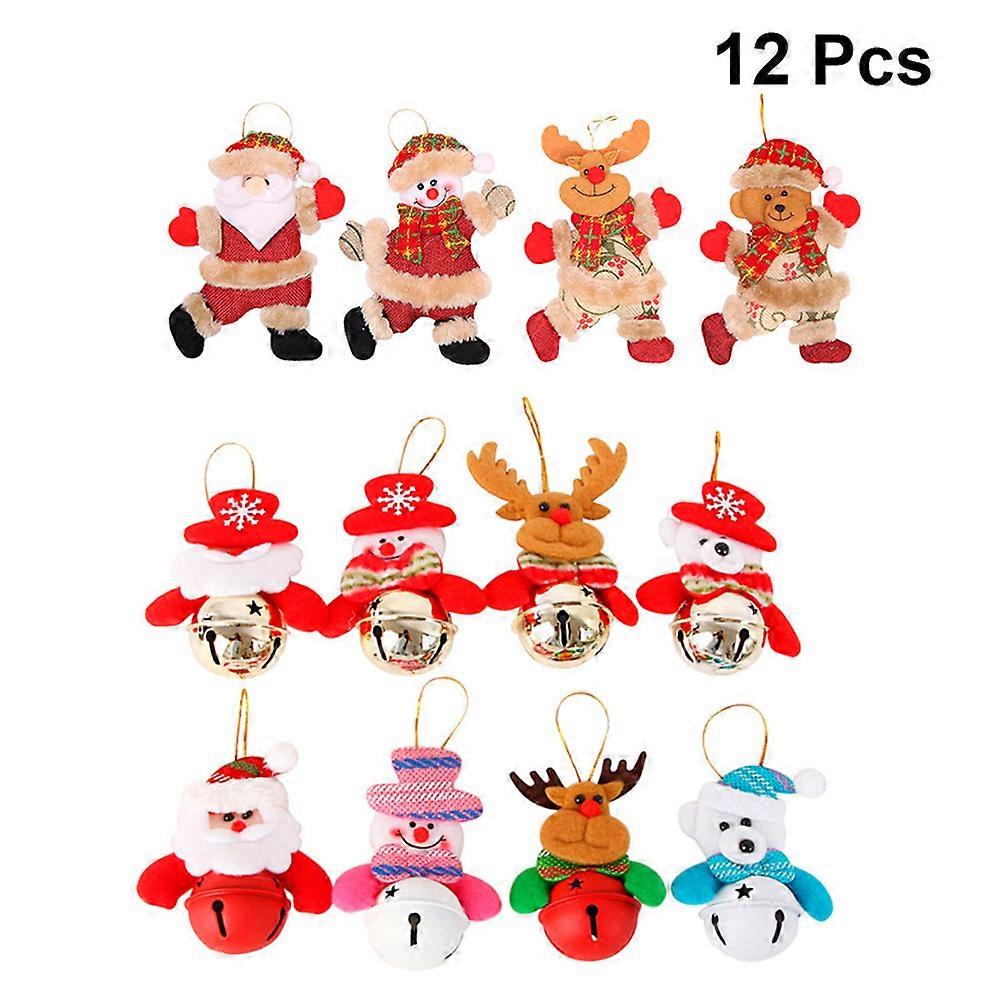 Tree Ornament Bell Christmas Decoration Random Style 7.1×5.1×1.2in 12Pcs