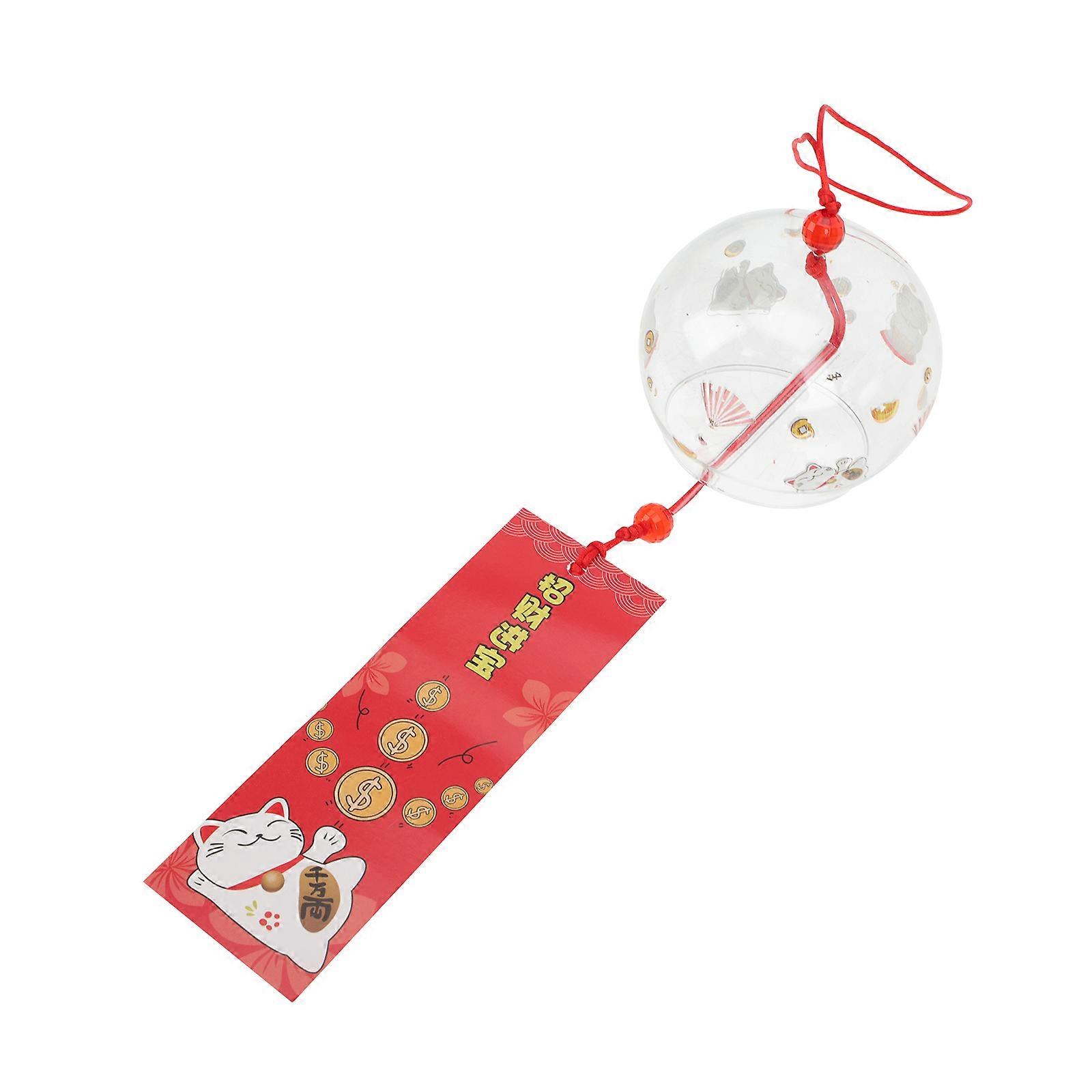Chic Japanese Style Glass Wind Chime for Home Decoration in Pink Color