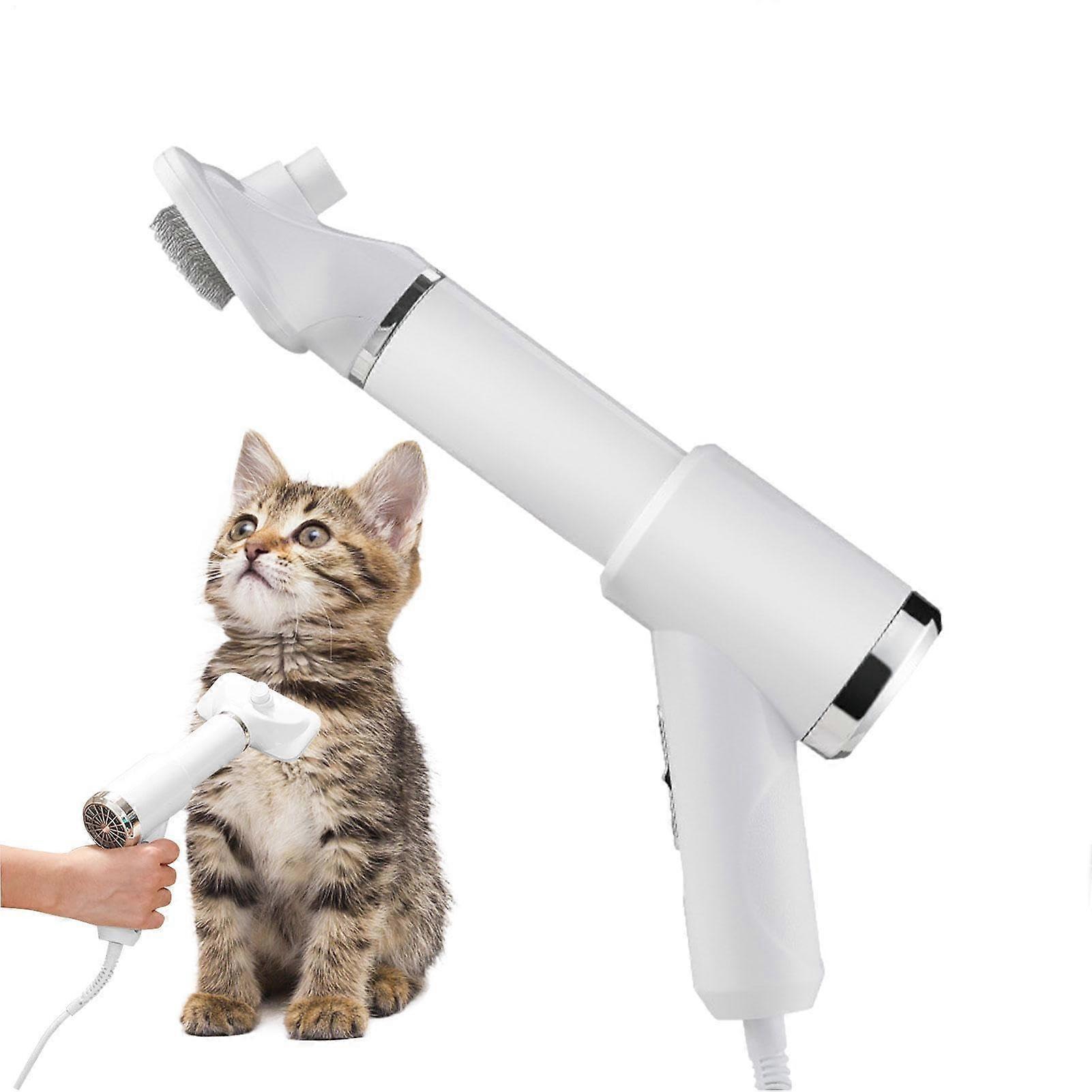 Dog Dryer Brush 2-In-1 Pet Grooming Dryer With Slicker Brush Quiet Low-Noise Detachable Comb