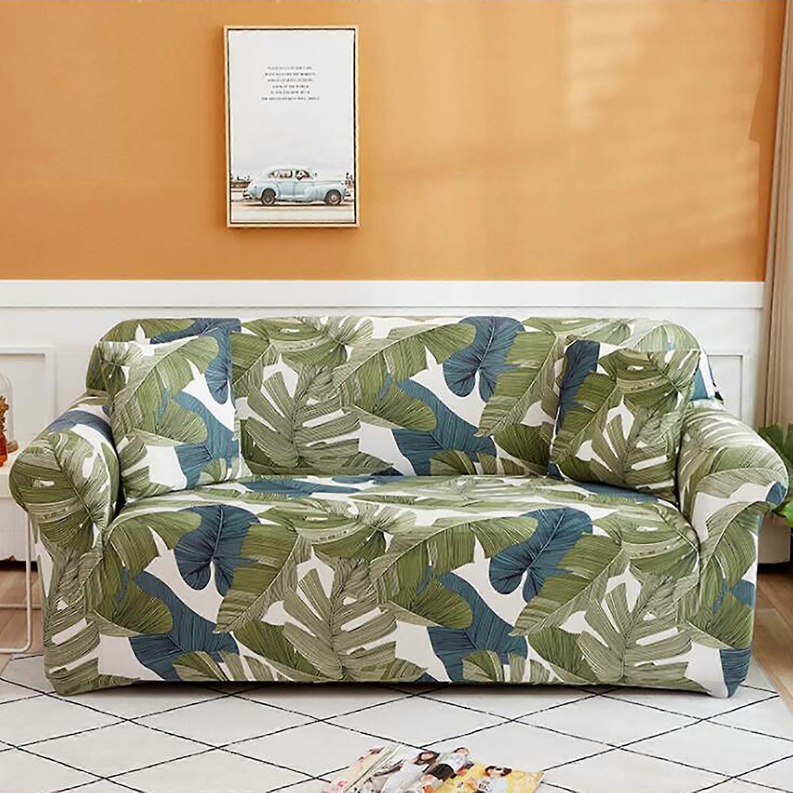 Printed Sofa Cover, Universal Elastic Stretch AntiSlip Couch Protector for 14 Seater 90140cm