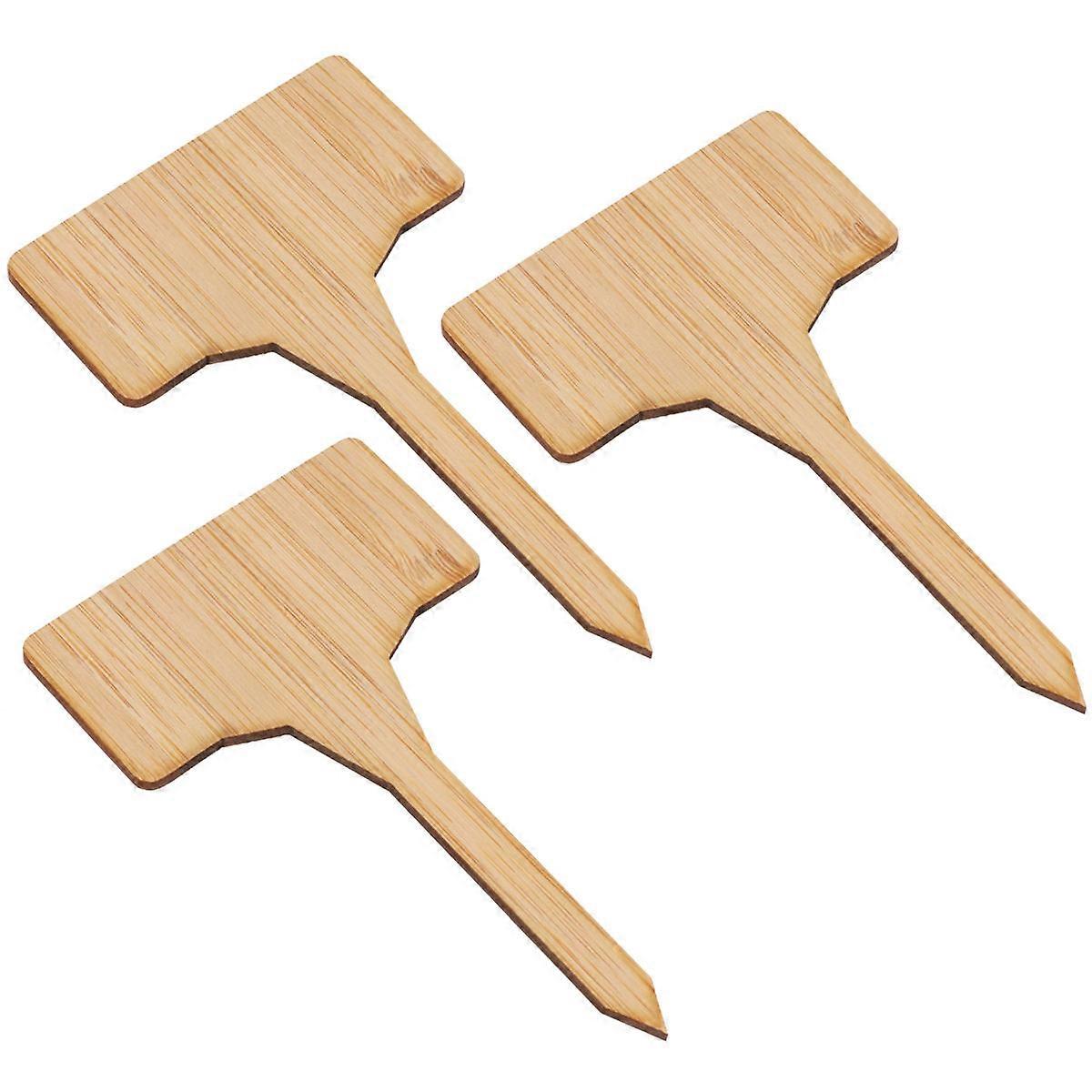 20 Pcs Bamboo T Shape Mini Plant Labels DIY Sign Posts for Garden Seedlings Easy to Insert Markers for Miniature Decor and Plant Identification