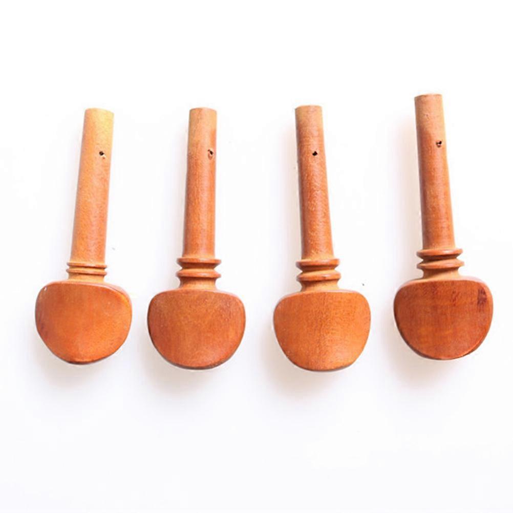 String Instrument Accessories Date Wood Replacement Parts For 4/4 Violin Khaki 6.5X2.3X0.6Cm 4Pcs