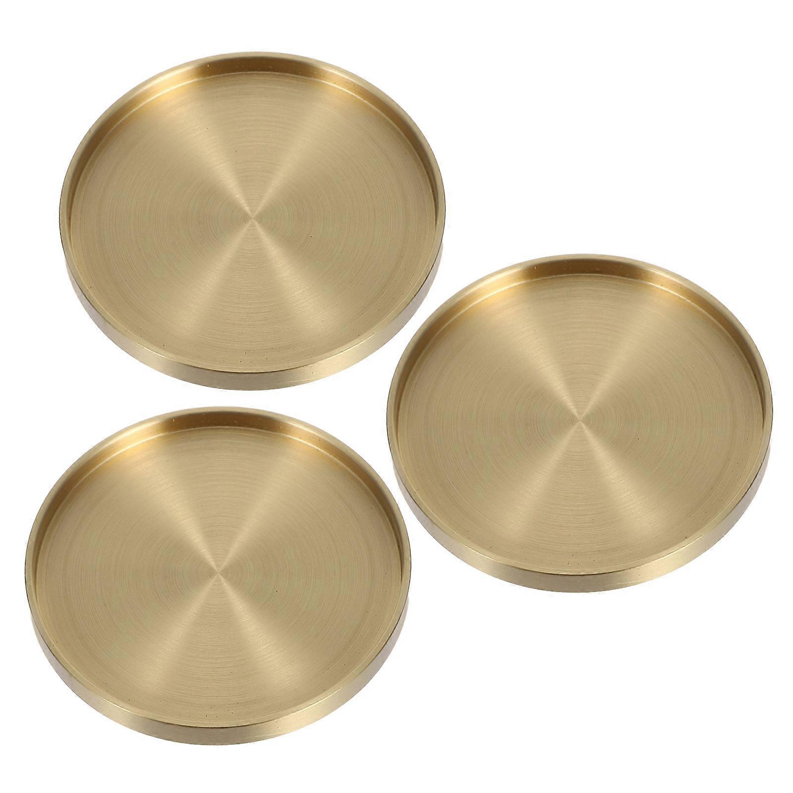 Table Cup Pad Golden Coaster Protect Table Business Meetings Tea Ceremony Heat Insulation 3Pcs