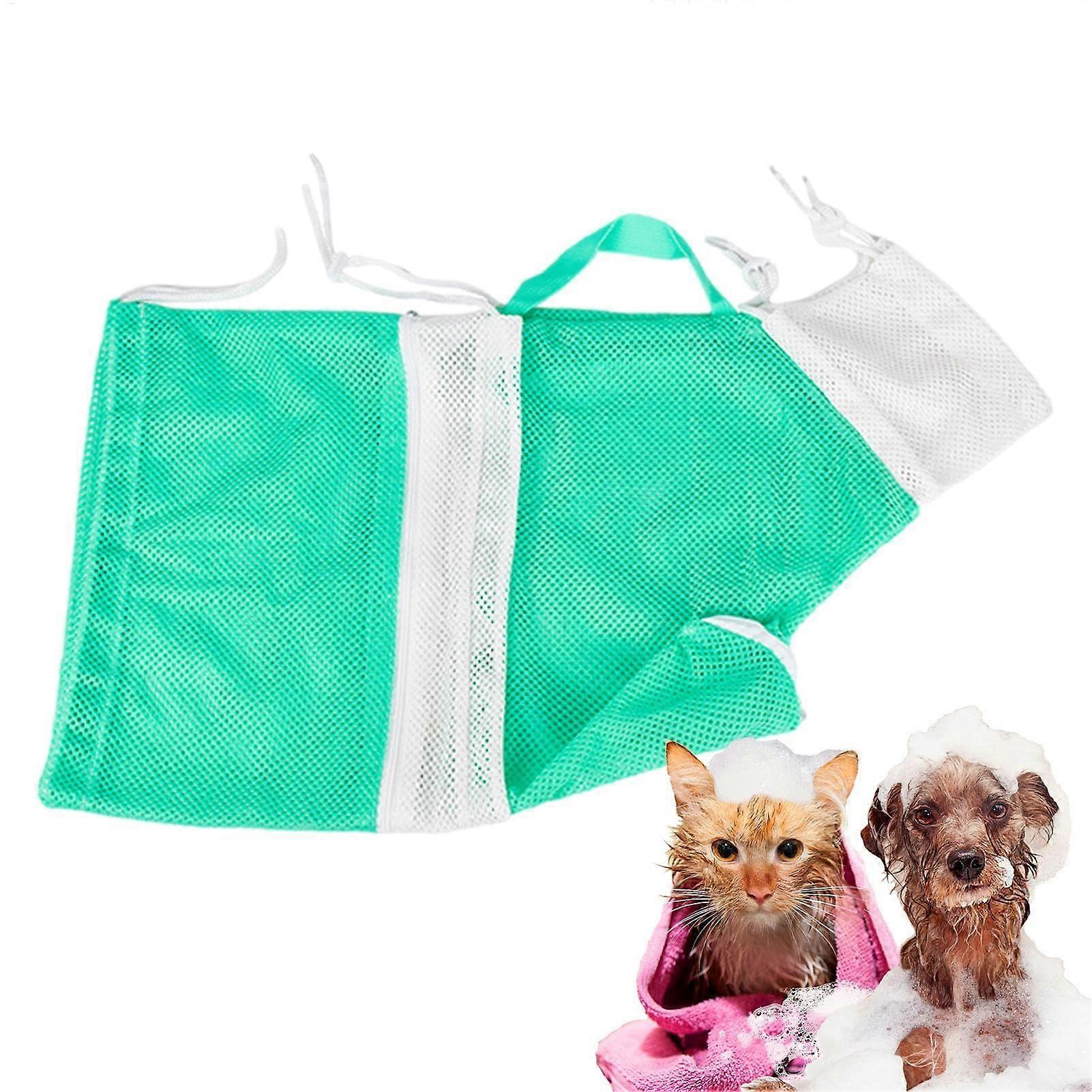Pet Care Bag, Breathable and Scratch-Resistant, Green Cat Bathing Bag for Daily Grooming, Removable and Washable Design