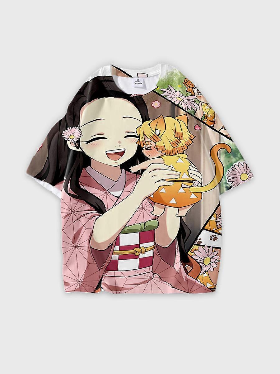 T-shirt round neck Character Pattern loose short sleeve P2520